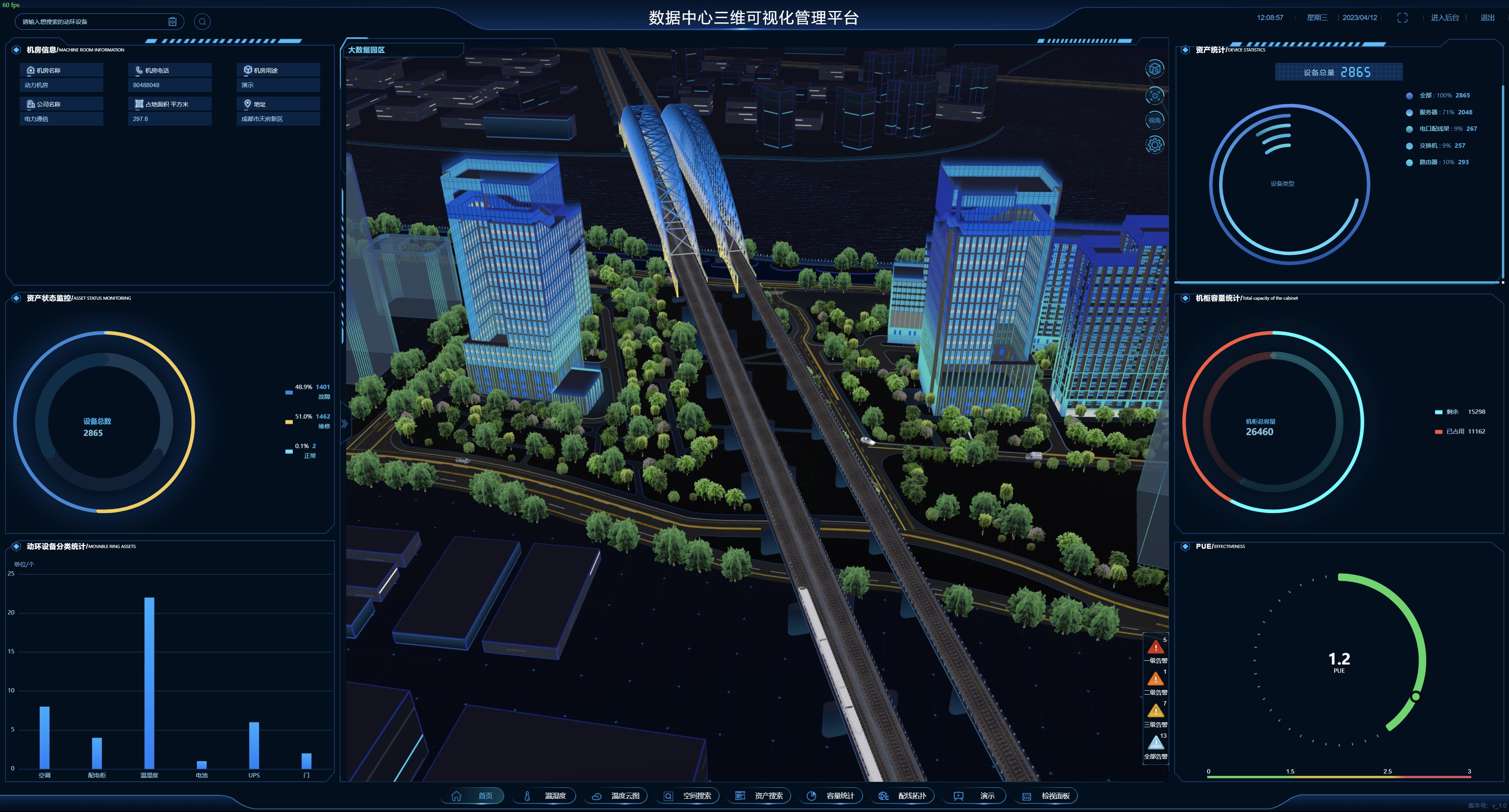 IT 3D 可视化管理平台功能介绍（数字孪生）