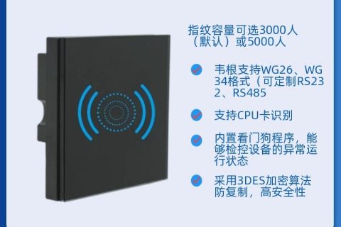 门禁读卡器 AICP130（86 型梯控、门禁系统 CPU 读卡器）