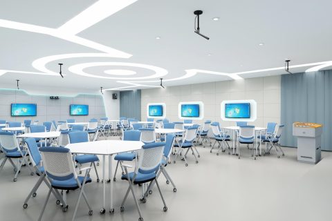 一组精美渲染图：智慧教室、精品教室与校园文化长廊设计参考