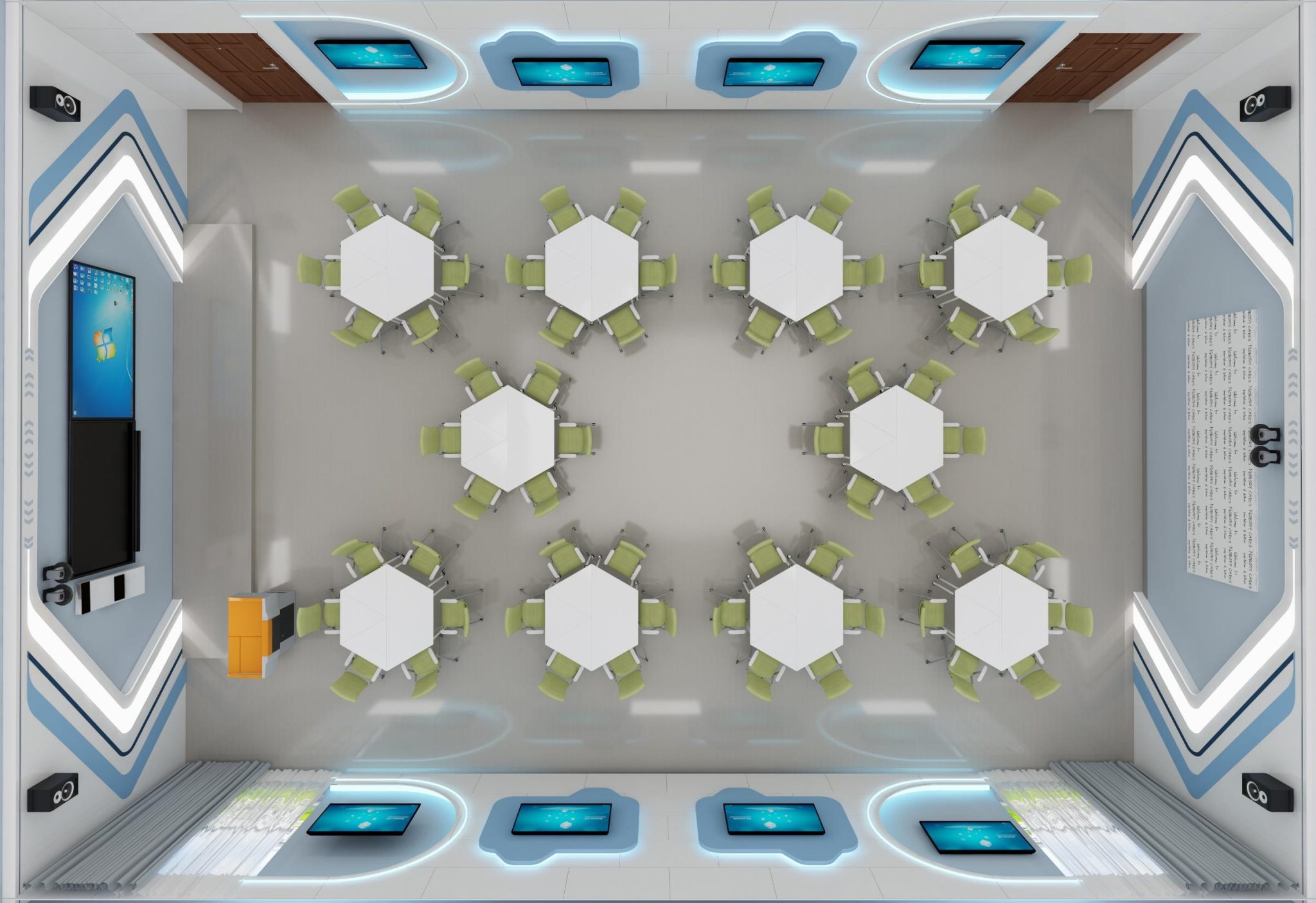 一组精美渲染图：智慧教室、精品教室与校园文化长廊设计参考